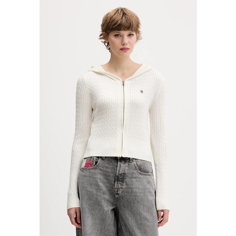Kardigan s příměsí hedvábí Guess Jeans 108705728