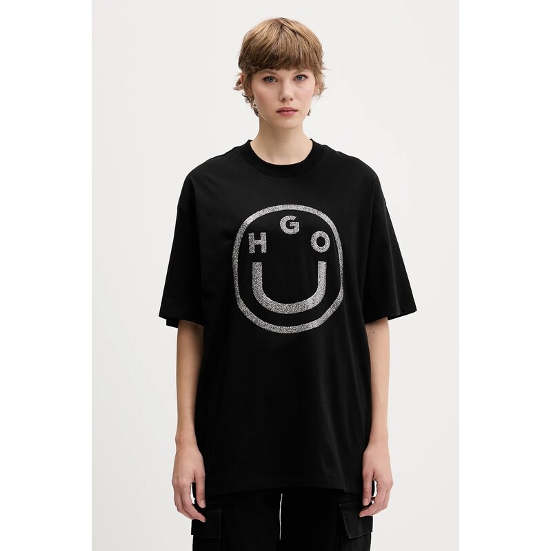 Bavlněné tričko Hugo Blue Oversized_tee_B_6 110541470