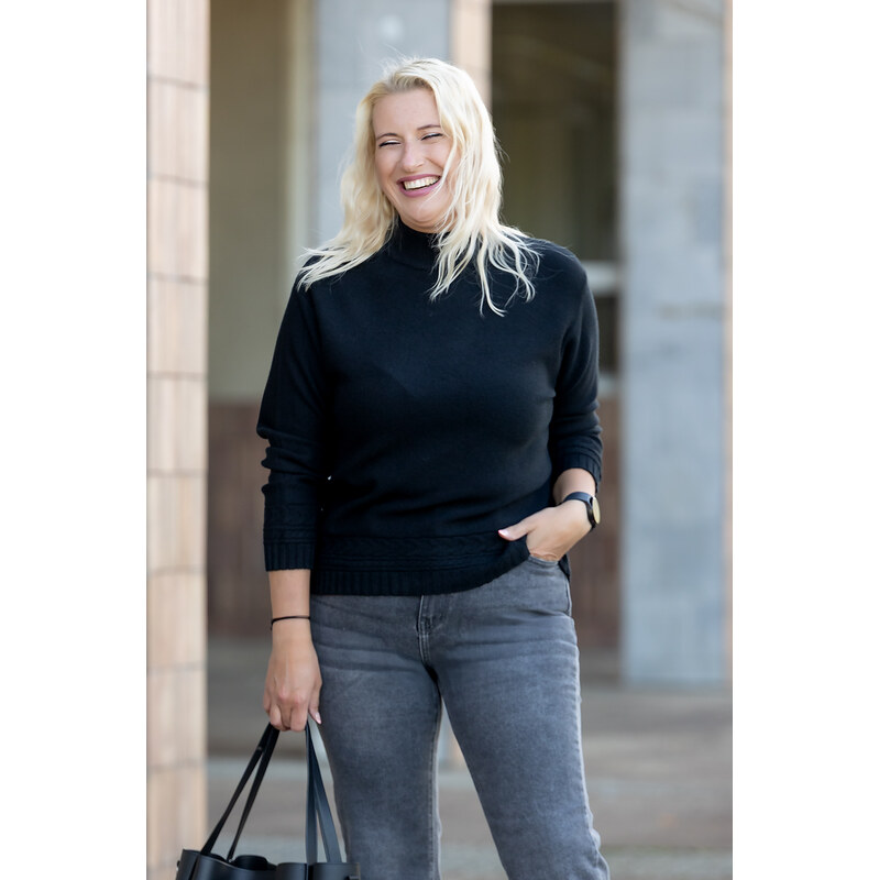U See Elegantní svetr BEA [CH1002] Barva: Černá, Velikost: UNI: M-XL 108706045