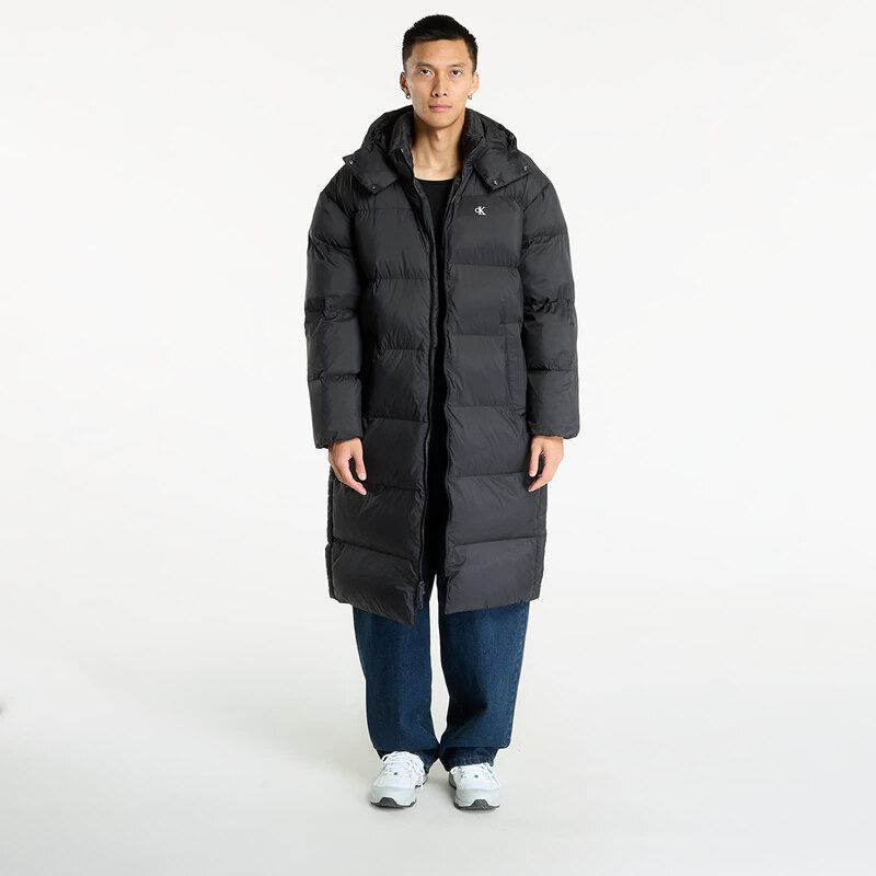 Kabát Calvin Klein Jeans Ls Long Length Hooded Coat Black S