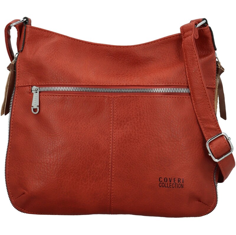 Módní dámská koženková crossbody kabelka Coveri Kisha, červená