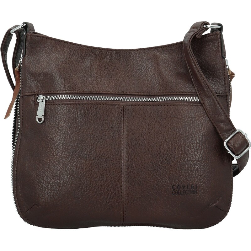 Módní dámská koženková crossbody kabelka Coveri Kisha, coffee
