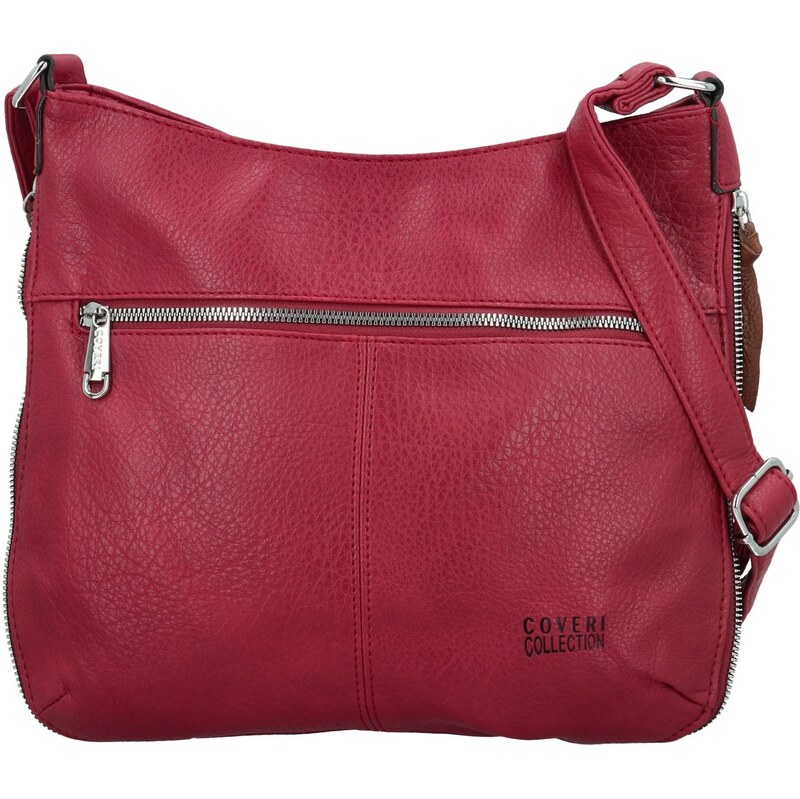 Módní dámská koženková crossbody kabelka Coveri Kisha, fuchsiová 110582740