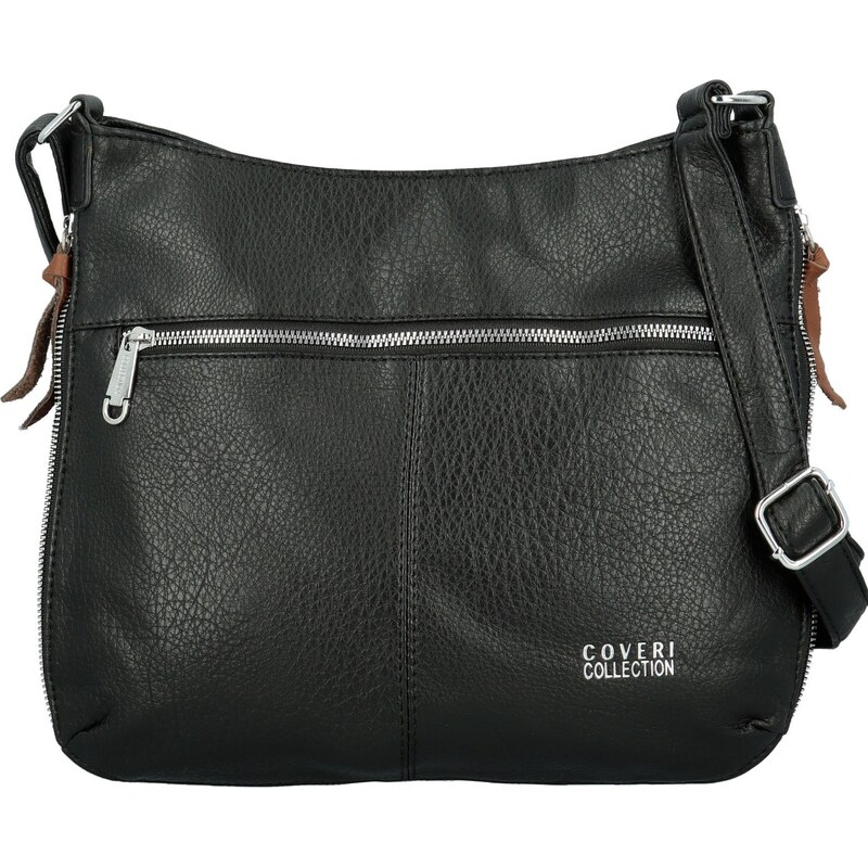 Módní dámská koženková crossbody kabelka Coveri Kisha, černá