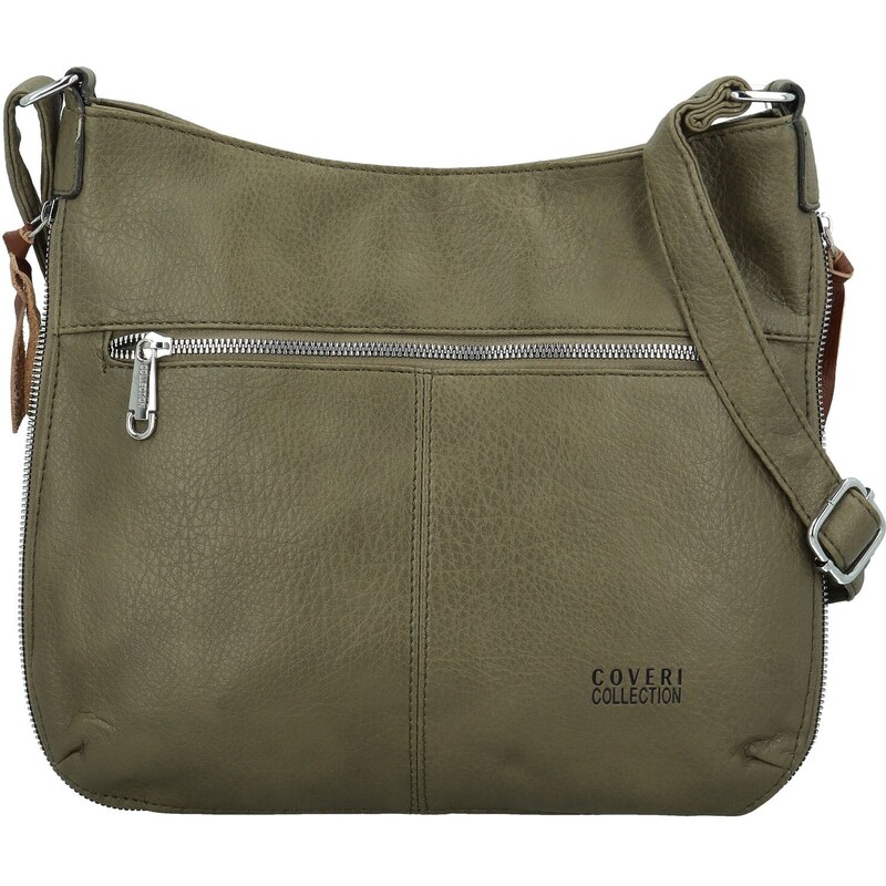 Módní dámská koženková crossbody kabelka Coveri Kisha, tmavě