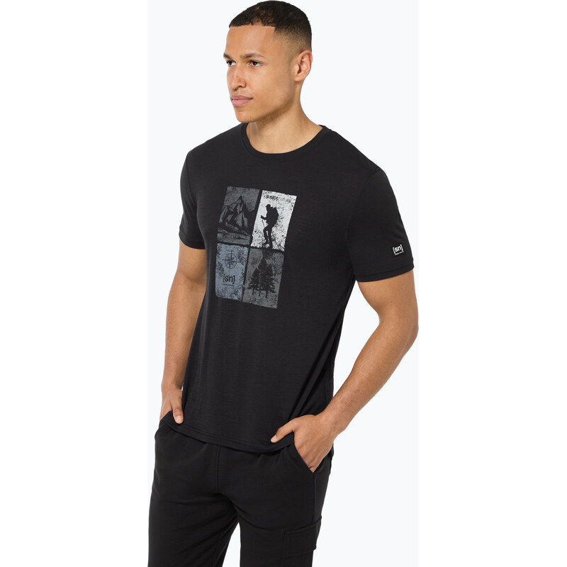 Pánské tričko super.natural Go Hiking Tee jet black/various