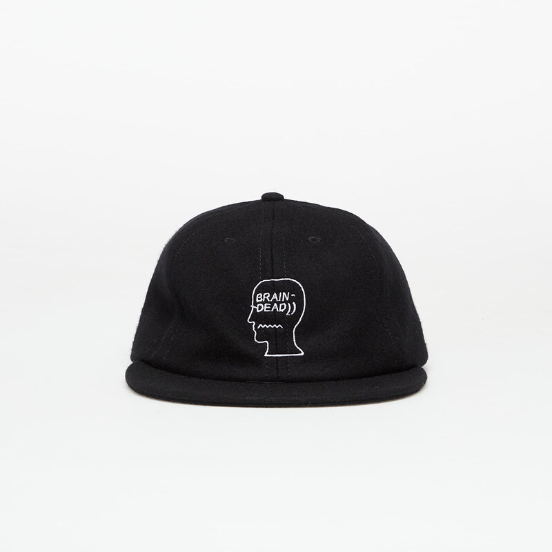 Kšiltovka Brain Dead Flannel Logohead 6 Panel Hat Black