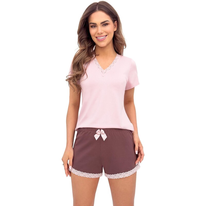 pyžamo dámské Daphne short - růžová (Donna) 108728846
