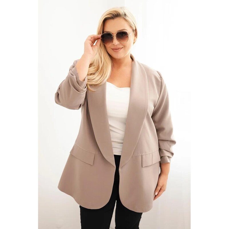 MladaModa Elegantní oversize sako model 1085 barva fango
