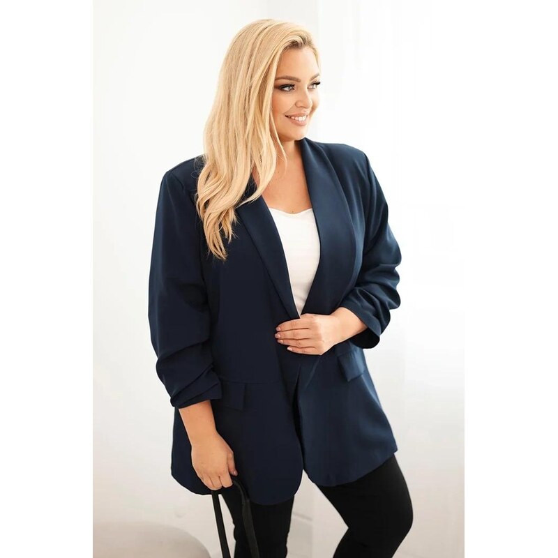 MladaModa Elegantní oversize sako model 1085 barva námořnická modrá 108730078