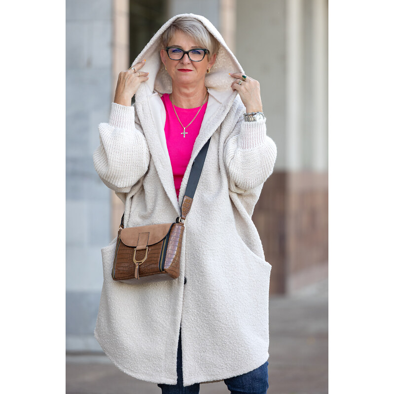 Italy fashion Přechodový kabát TRACY Barva: Krémová, Velikost: