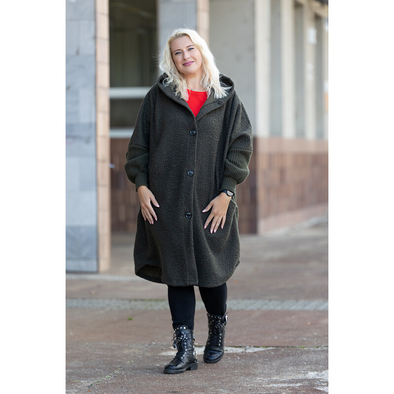Italy fashion Přechodový kabát TRACY Barva: Khaki, Velikost: UNI