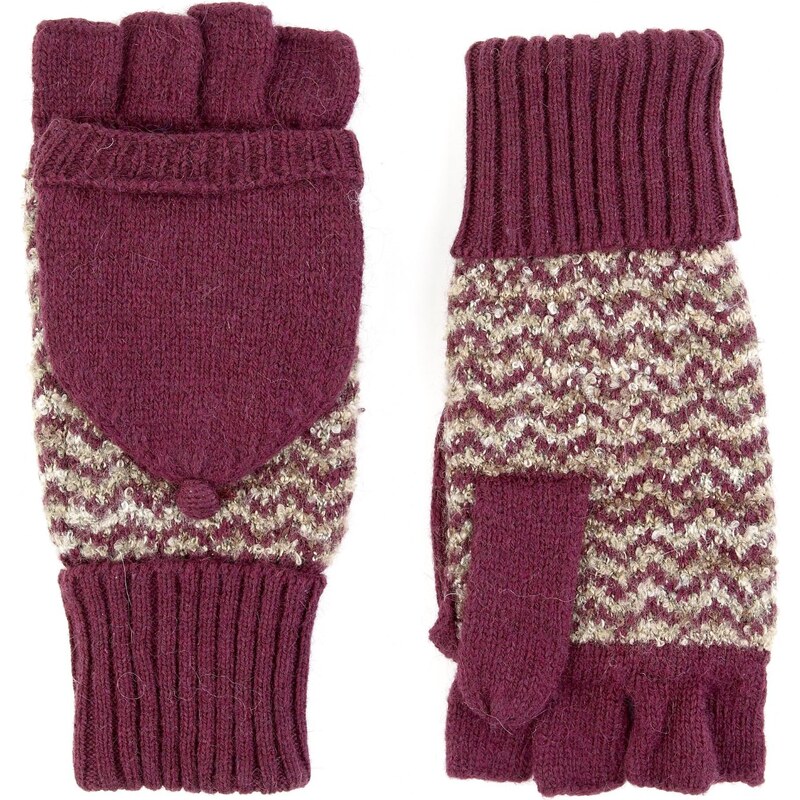 Marks and Spencer M&S Collection Knitted Bouclé Fingerless Gloves with Angora