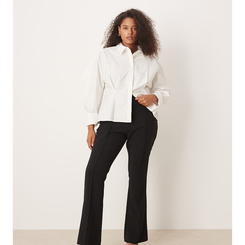 ASOS DESIGN Curve tailored flare trousers in black