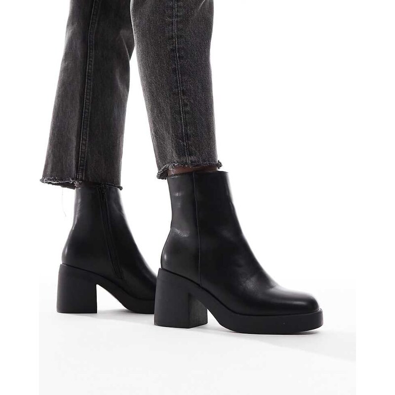 SEQWL Wide Fit Audi chunky ankle boots in black 111133273