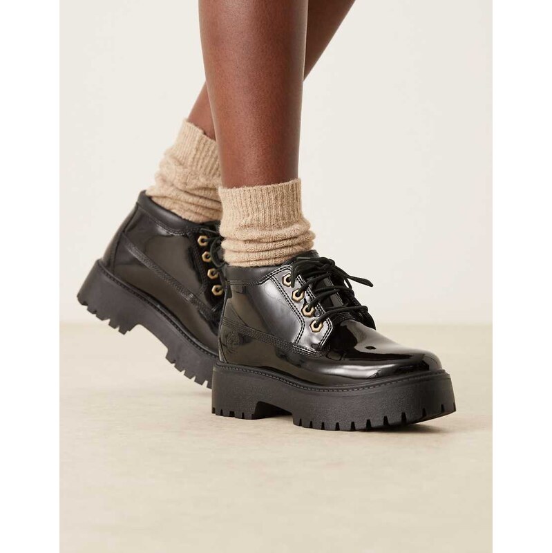 Timberland Stone Street Nellie mid boot in black patent leather 108782202