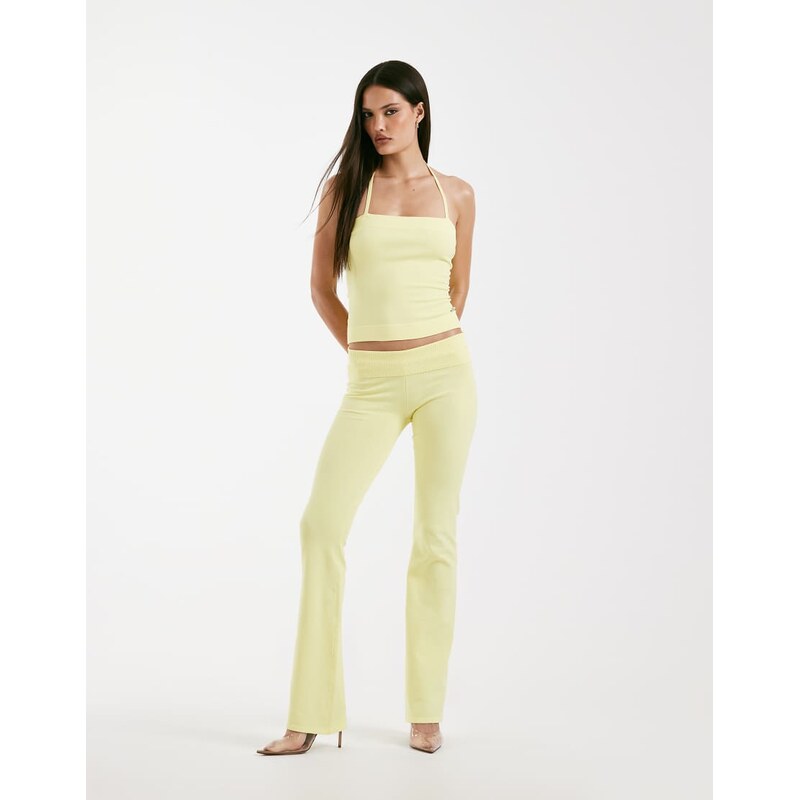 I.AM.GIA Audrina sculpting knit ribbed trim halterneck top co
