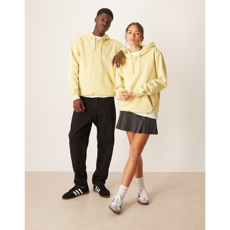 adidas Originals essential hoodie in powder yellow