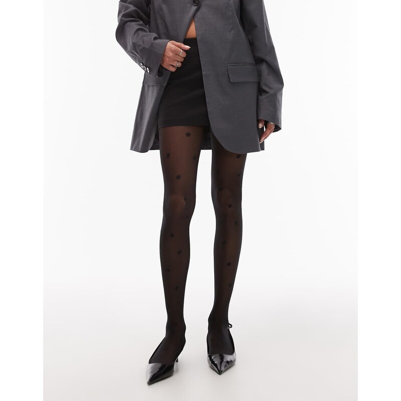 & Other Stories polka dot sheer tights in black