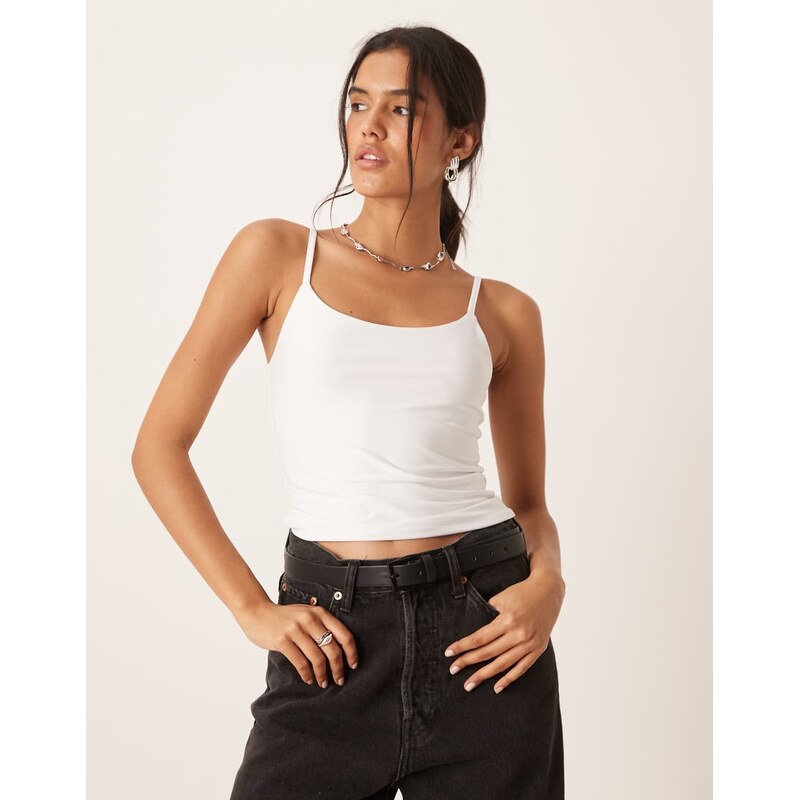 ASOS DESIGN breatheMAX polyamide cami vest in white