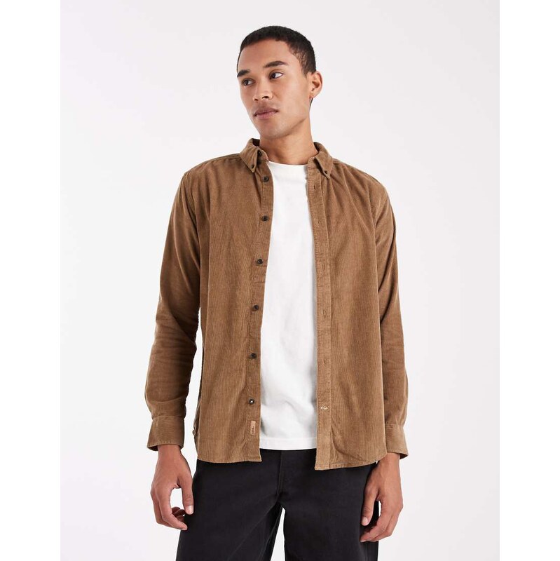 ONLY & SONS cord shirt in light brown