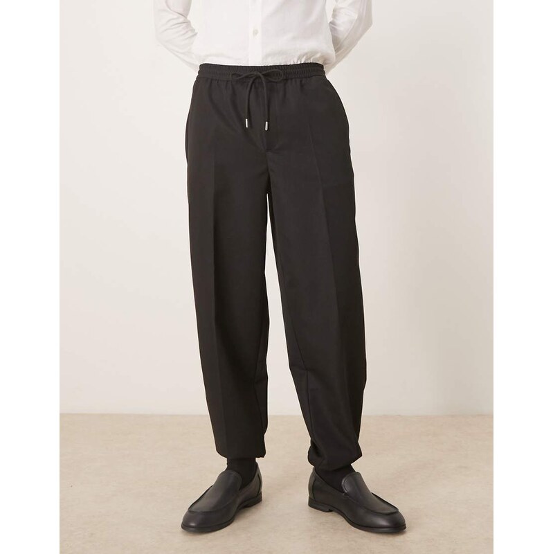 ASOS DESIGN tapered fit trouser with elasticated waist and cuffs