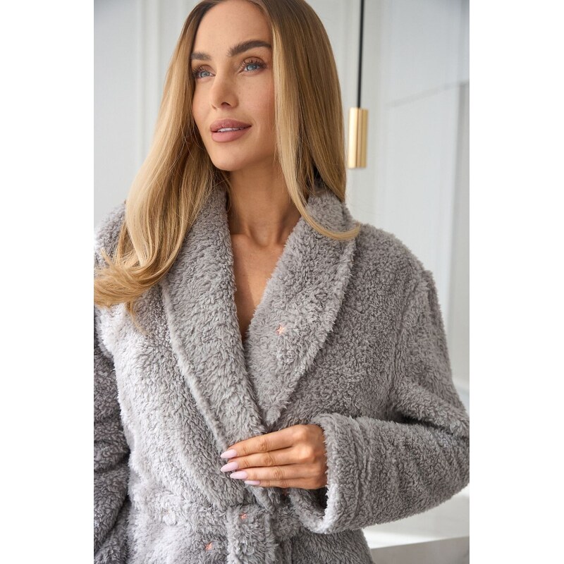 L&L Dámský dlouhý župan s hvězdičkami 2560 Aura Długi M-2XL