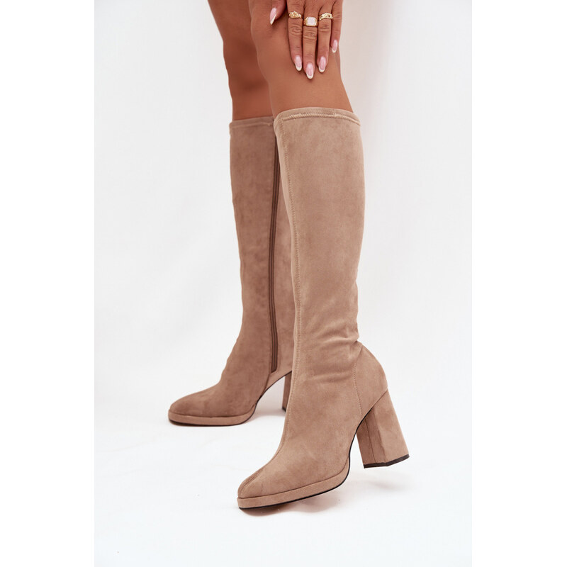 Kozačky na podpatku model 217762 Step in style