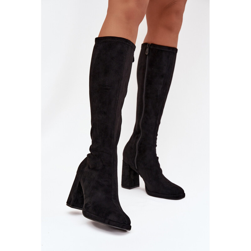 Kozačky na podpatku model 217763 Step in style