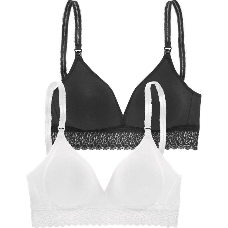 PETITE FLEUR Kojící podprsenka černá / bílá 108742367
