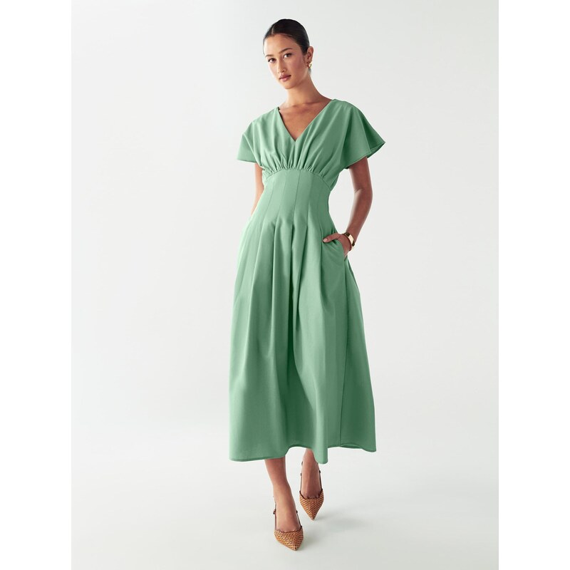 Willa Šaty JUNE MIDI DRESS zelená