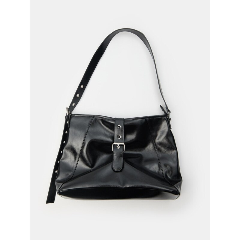Sinsay - Kabelka typu hobo - černá 108742243