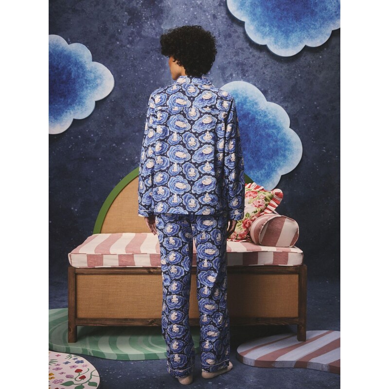 Cath Kidston Pyžamo Moomins modrá / noční modrá / bílá
