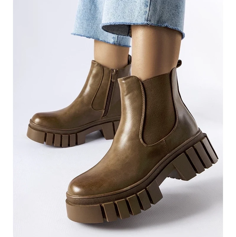 Gemre Brown platform jodhpur boots Giusy