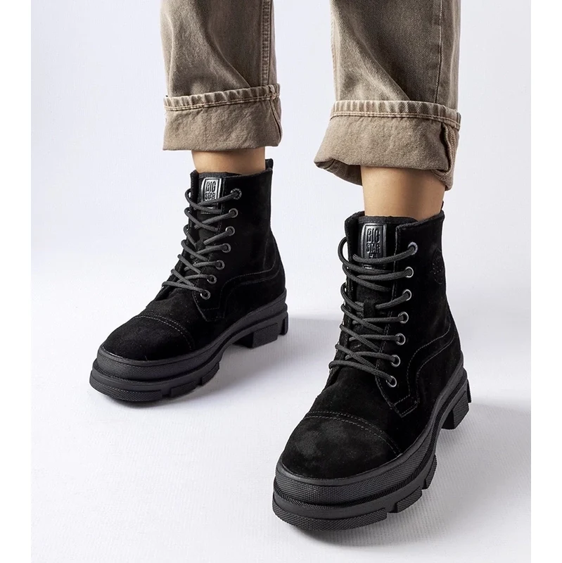 Black leather boots BIG STAR