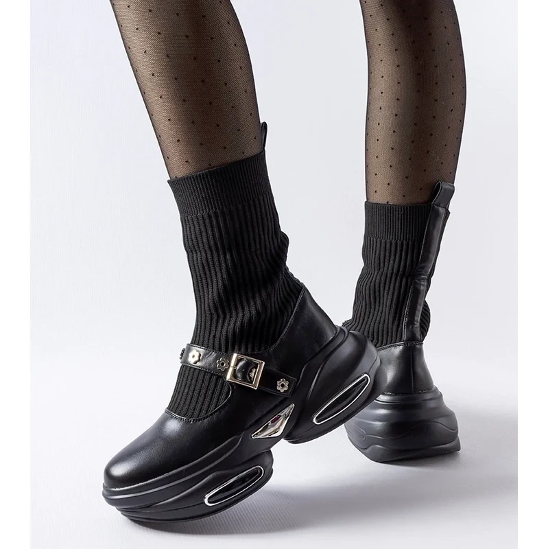 Gemre Ivana black sock boots 108743617