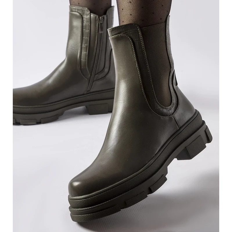 Gemre Green boots with a chunky sole Torina