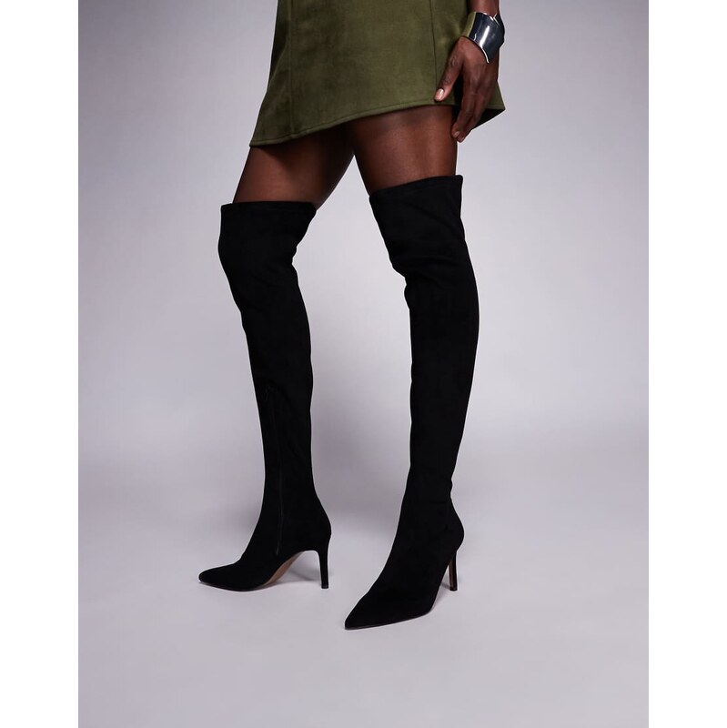 ASOS DESIGN Kalani high-heeled over the knee boots in black 111186259