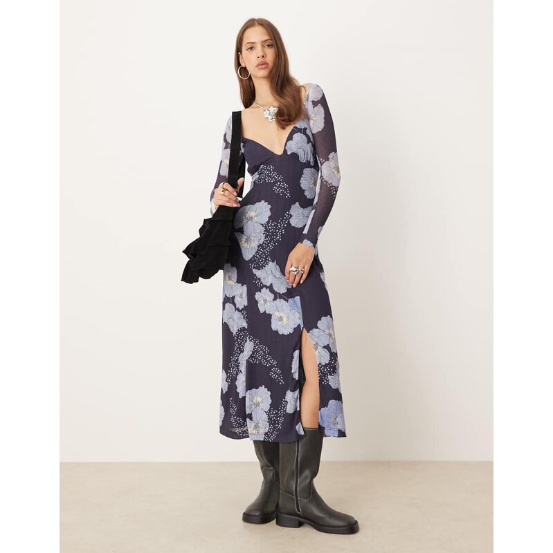 Free People Calla Midi dress in sky combo-Blue 108996009