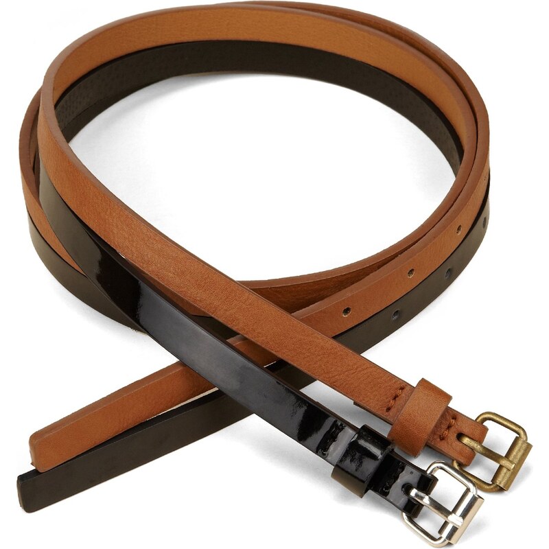 Marks and Spencer M&S Collection 2 Pack Square Buckle Skinny Belts