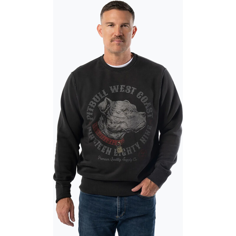 Pánská mikina Pitbull Strenght & Respect Crewneck washed dark