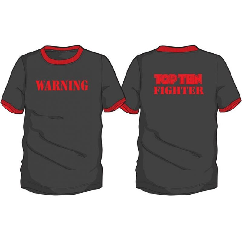 TOP TEN WARNING tričko XL černá