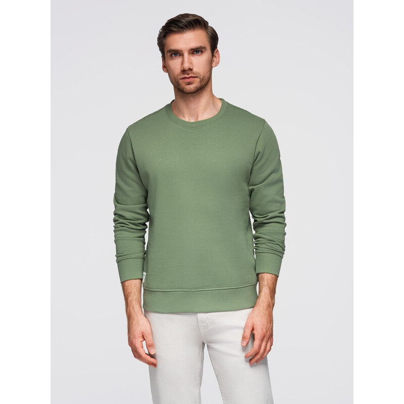 Ombre Mens BASIC sweatshirt with round neckline - green
