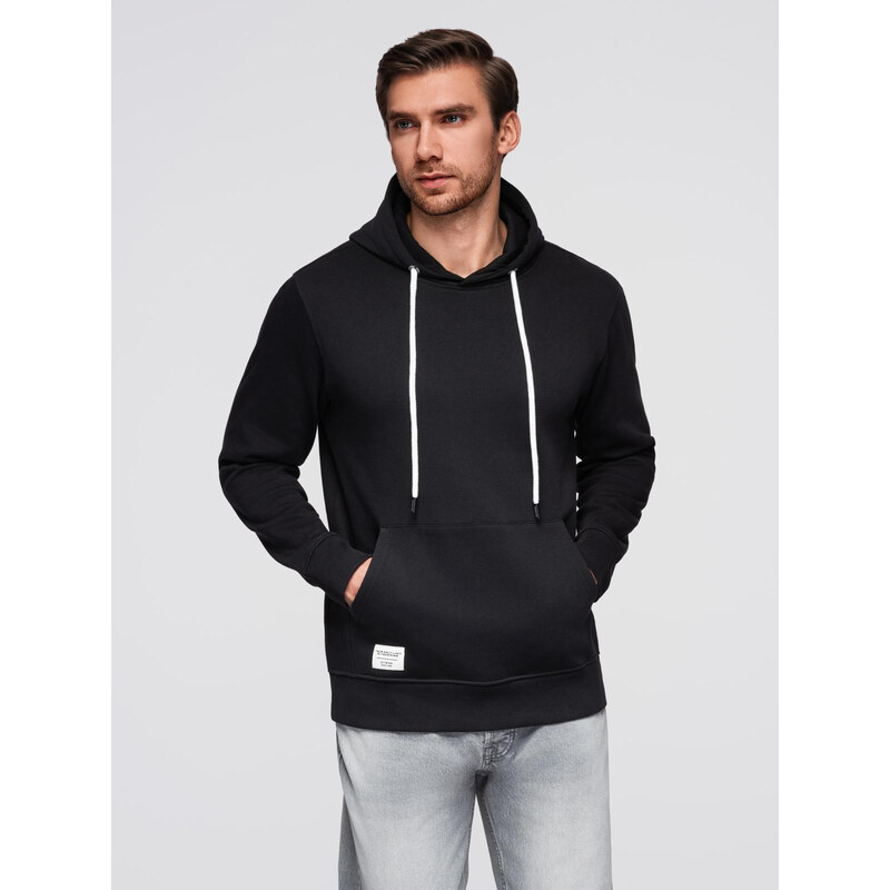 Ombre Mens kangaroo sweatshirt with hood - black