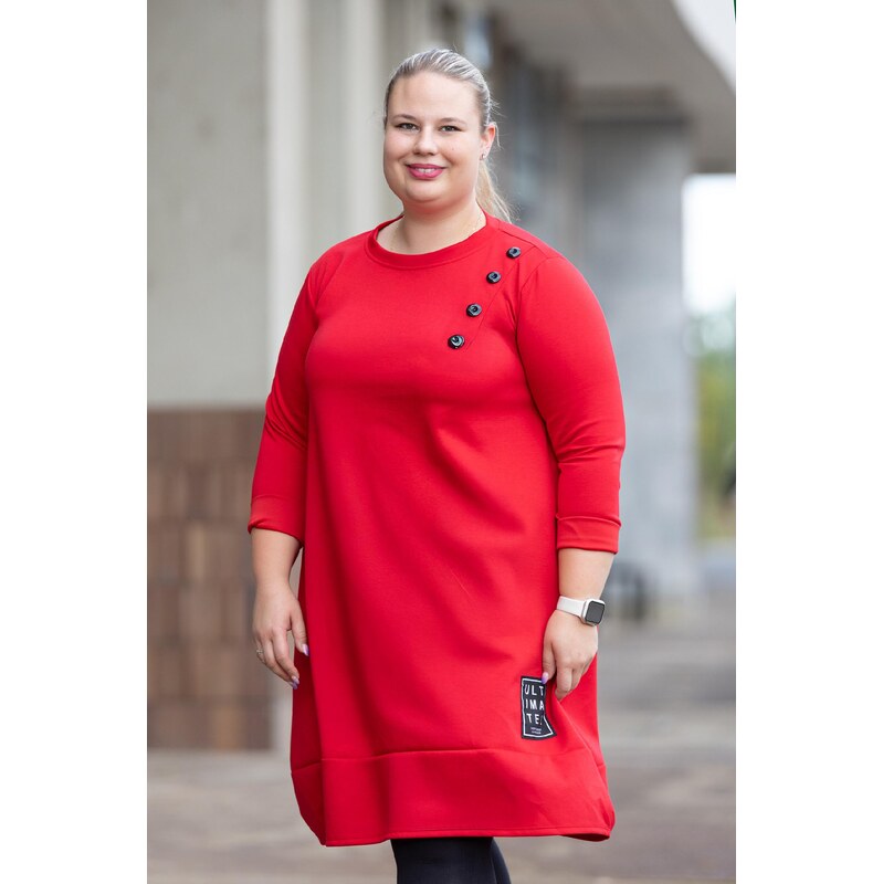 Italy fashion Šaty KRISTIN Barva: Červená, Velikost: UNI: L-2XL