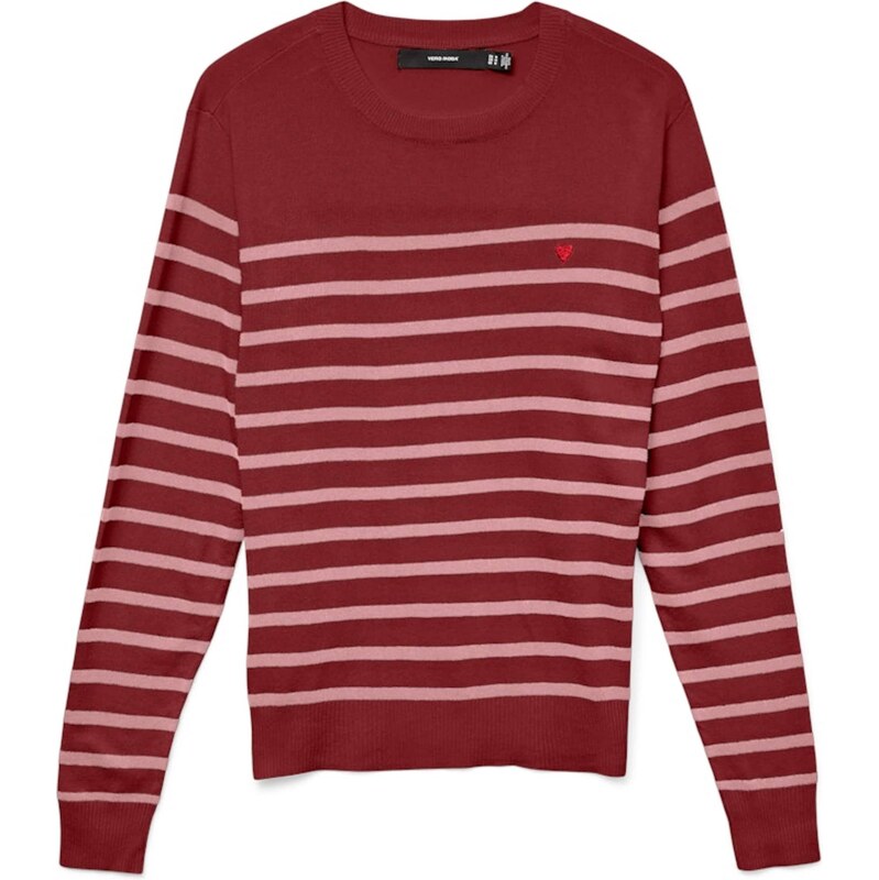 VERO MODA Svetr VMDORY růžová / vínově červená