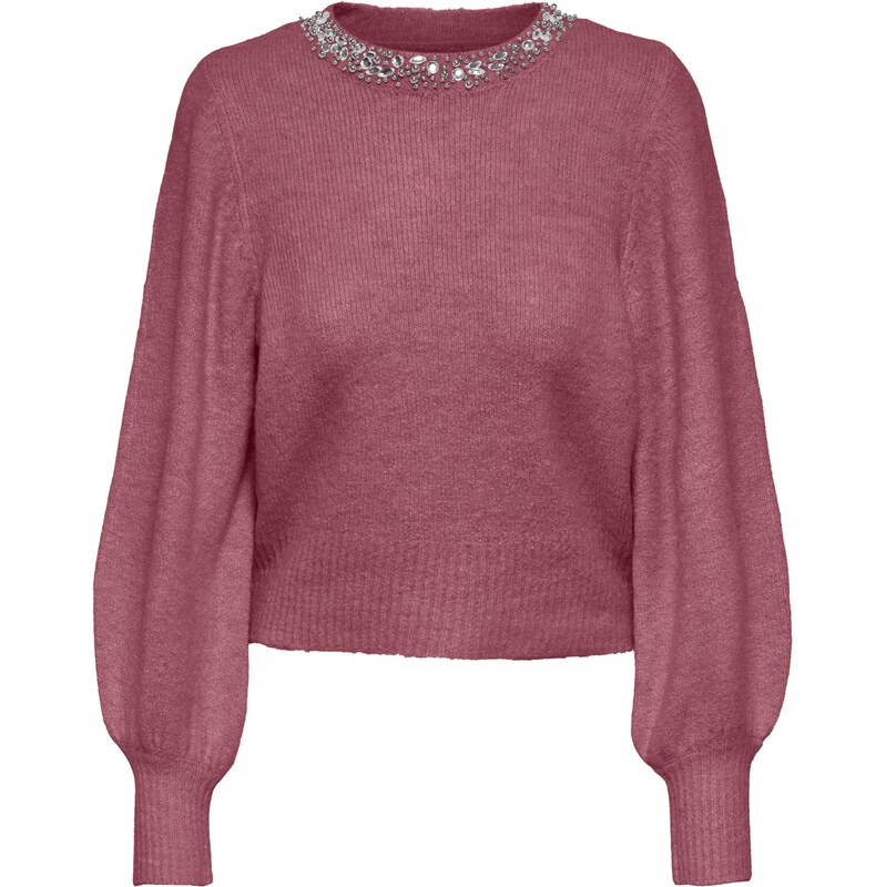ONLY Svetr ONLELSA magenta / stříbrná