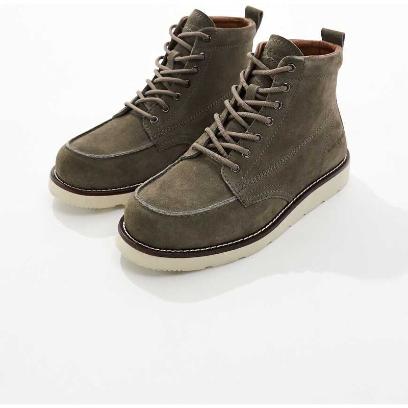 Jack & Jones suede lace up boot in grey