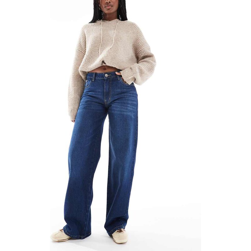 Daisy Street low rise boyfriend jeans in luna blue