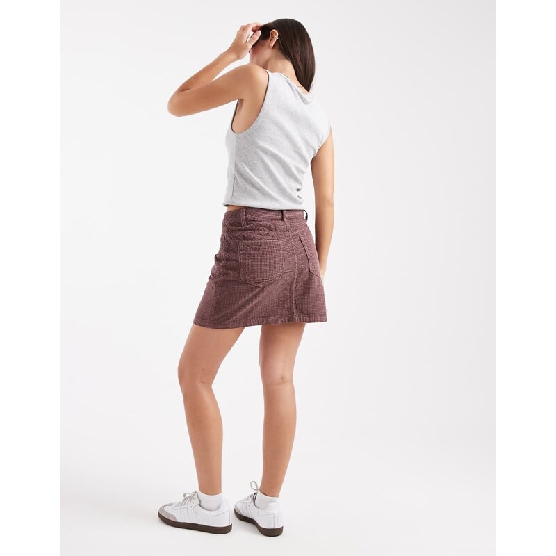 ASOS DESIGN mini skirt in bubble cord in mauve-Purple